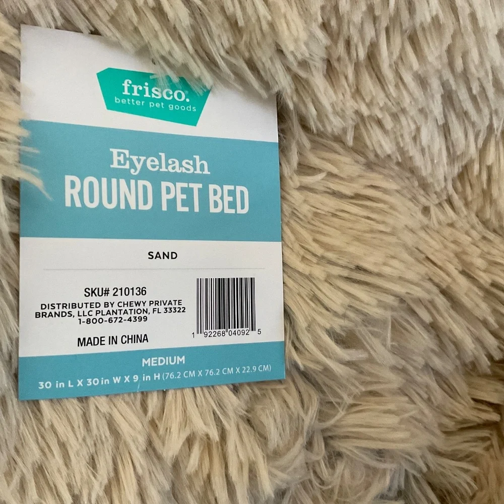 Frisco Long Faux Fur Donut Cat & Dog Bed - Size Medium